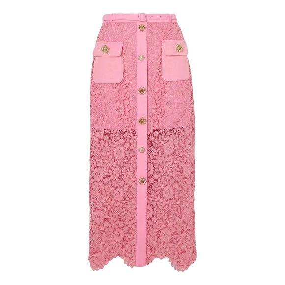 Self Portrait nwt Elegant Pink Lace Skirt - Picture 11 of 16